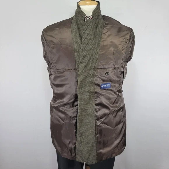 Stafford Essentials Men's Sport Coat Blazer Two Button Olive Wool Classic‎ 46R